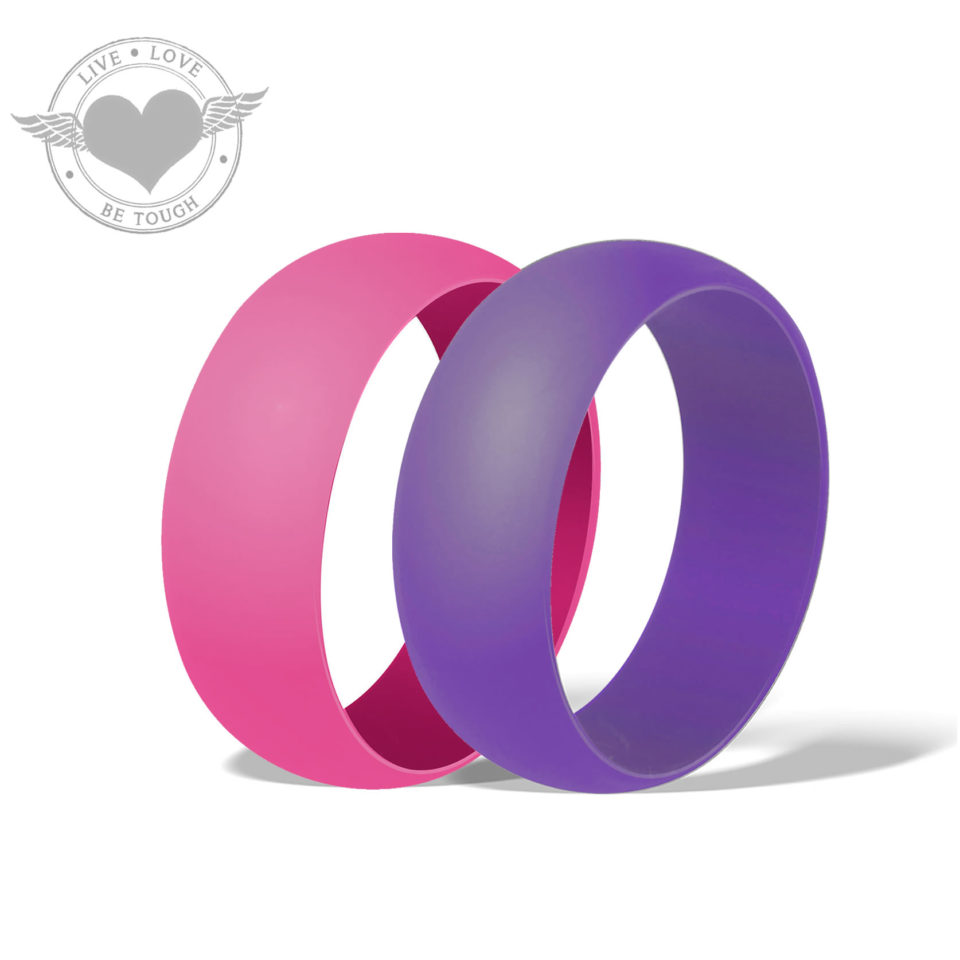 BUNDLE - LOVE (Pink and Purple) - Silicone Ring Set
