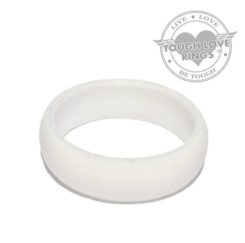 TOUGH LOVE - Premium Silicone Wedding Rings Red with Thin White Line Thick band